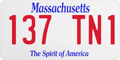 MA license plate 137TN1