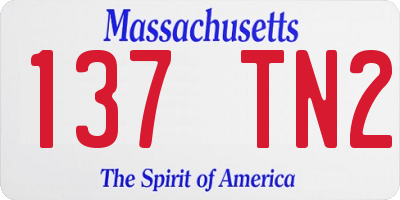 MA license plate 137TN2