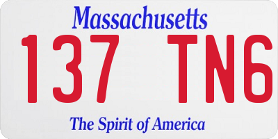 MA license plate 137TN6
