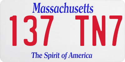MA license plate 137TN7