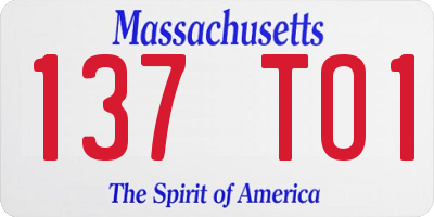 MA license plate 137TO1