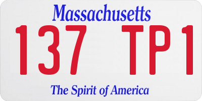 MA license plate 137TP1