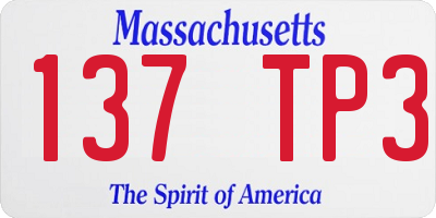 MA license plate 137TP3
