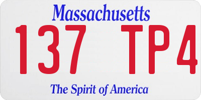 MA license plate 137TP4