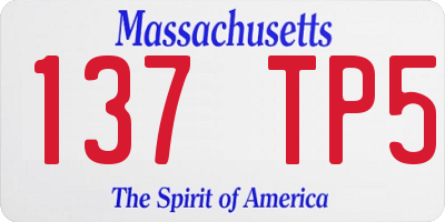 MA license plate 137TP5