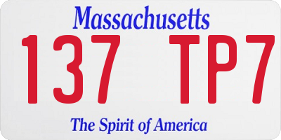 MA license plate 137TP7