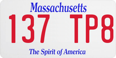 MA license plate 137TP8