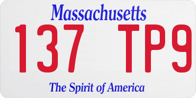 MA license plate 137TP9