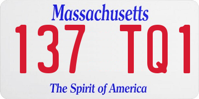 MA license plate 137TQ1