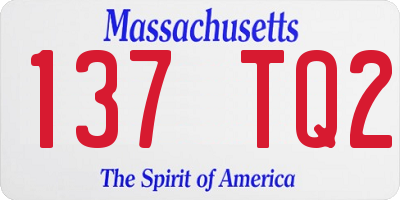 MA license plate 137TQ2