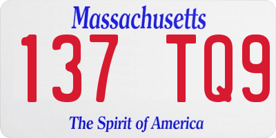 MA license plate 137TQ9
