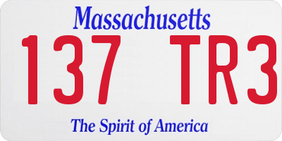 MA license plate 137TR3