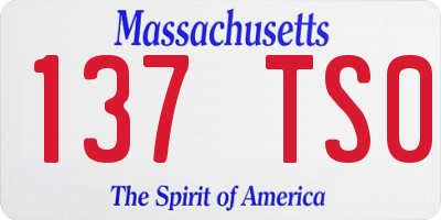 MA license plate 137TS0