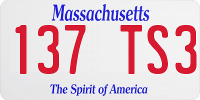 MA license plate 137TS3
