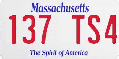 MA license plate 137TS4