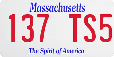 MA license plate 137TS5
