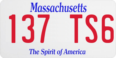 MA license plate 137TS6