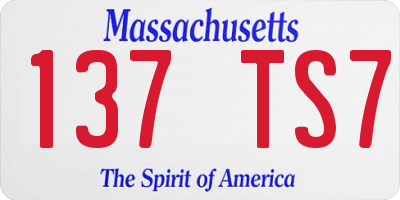 MA license plate 137TS7