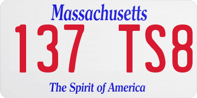 MA license plate 137TS8