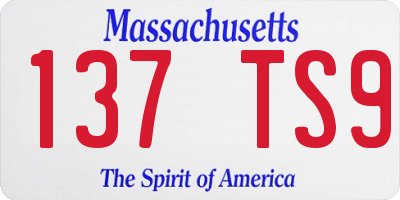 MA license plate 137TS9