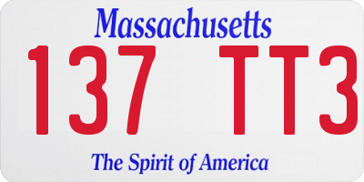 MA license plate 137TT3