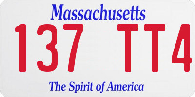 MA license plate 137TT4