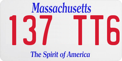 MA license plate 137TT6