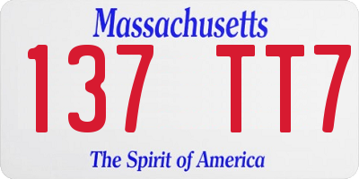 MA license plate 137TT7