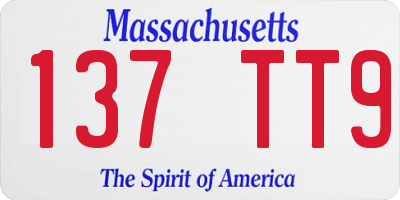 MA license plate 137TT9