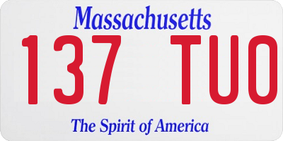 MA license plate 137TU0