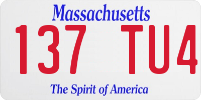 MA license plate 137TU4
