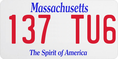 MA license plate 137TU6