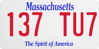 MA license plate 137TU7