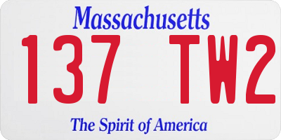 MA license plate 137TW2
