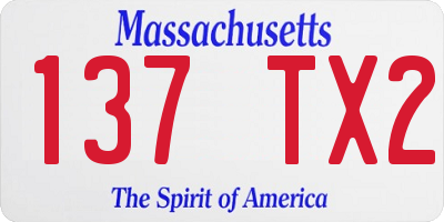MA license plate 137TX2