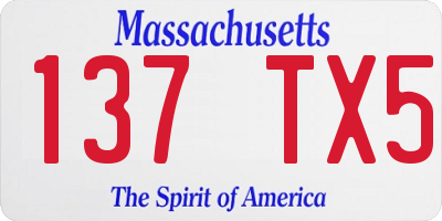 MA license plate 137TX5