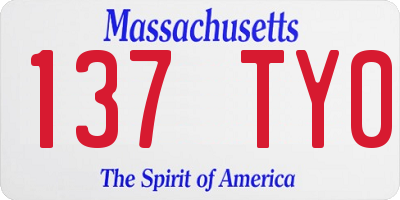 MA license plate 137TY0
