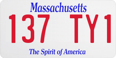 MA license plate 137TY1
