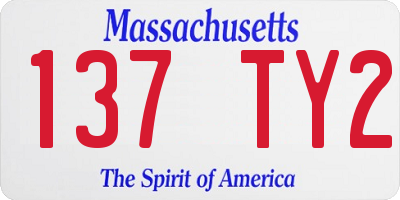 MA license plate 137TY2