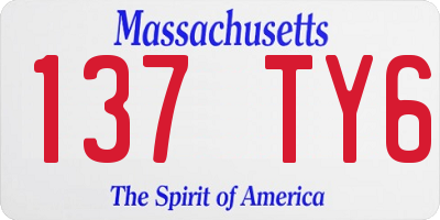 MA license plate 137TY6