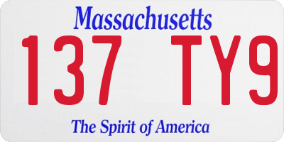 MA license plate 137TY9