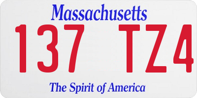 MA license plate 137TZ4
