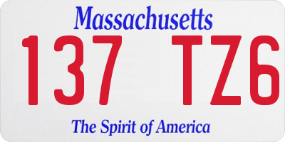 MA license plate 137TZ6