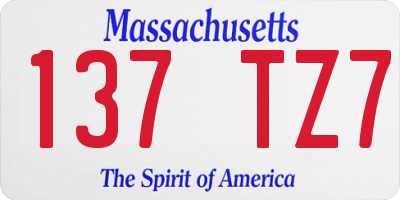 MA license plate 137TZ7