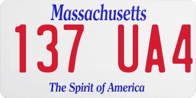 MA license plate 137UA4