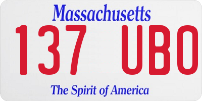 MA license plate 137UB0