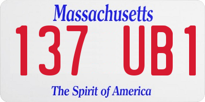 MA license plate 137UB1