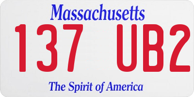 MA license plate 137UB2