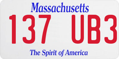 MA license plate 137UB3