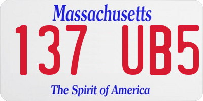 MA license plate 137UB5